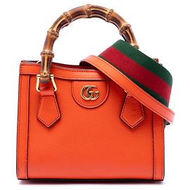 Bolsa Diana em couro de vitelo Bamboo laranja Gucci Laranja