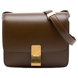 Céline Celine Brown Small Calfskin Classic Box Marrom