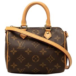 Louis Vuitton Marrom Monogram Nano Speedy Bandouliere Marrom