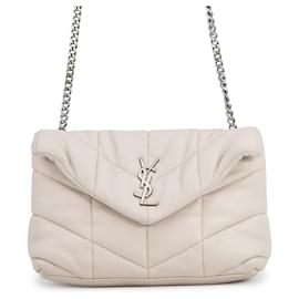 Sac à bandoulière Yves Saint Laurent Saint Laurent Paris Chain Loulou Puffer Beige