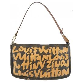 Louis Vuitton Monogram Graffiti Pochette Accessoires Marrone Pesca