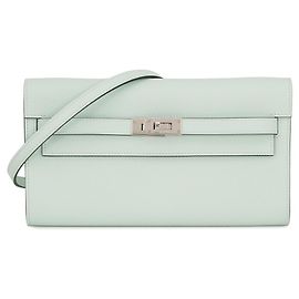 Hermès Portefeuille Hermes Kelly Long To Go en cuir Epsom Vert Peppermint Autre