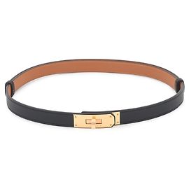 Hermès Hermes Kelly Gürtel aus schwarzem Epsom-Leder Schwarz