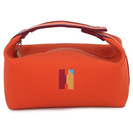 Hermès Pochette Kara Hermes en toile Feu Rouge