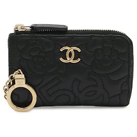 Chanel Black Lambskin Coin Purse Black