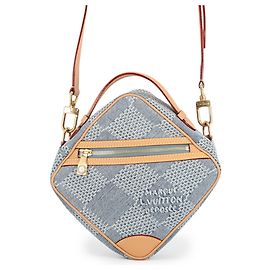 Louis Vuitton Damier Denim Shoulder Bag Blue