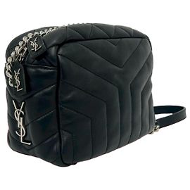 Yves Saint Laurent Borsa a tracolla Loulou Bowling in pelle Saint Laurent Paris Nero