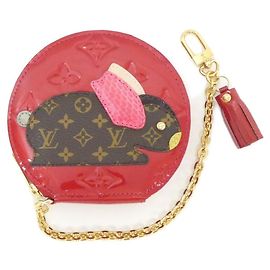 Louis Vuitton Vernis Python Münzbeutel Rot