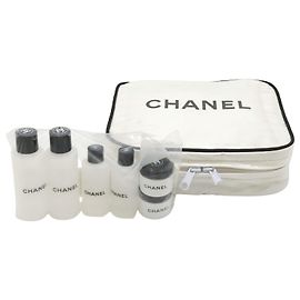 Neceser de cosméticos de vinilo Chanel Blanco