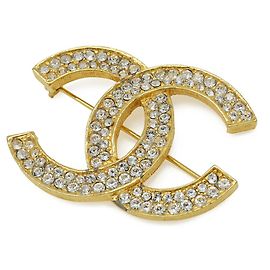 Spilla Chanel Coco Mark con strass D'oro Metallico