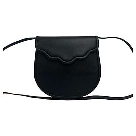 Mini bolsa de ombro em couro Yves Saint Laurent Preto