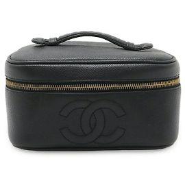 Chanel Caviar Leather Vanity Bag Black