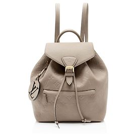 Louis Vuitton Monogram Empreinte Montsouris PM NM Backpack Brown Beige