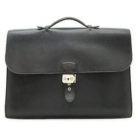 Hermès Hermes Sac a Depeches41 Togo Briefcase Black