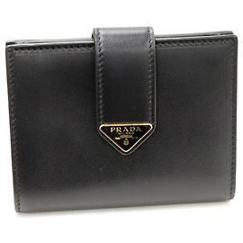 Portefeuille en cuir de veau Prada Noir