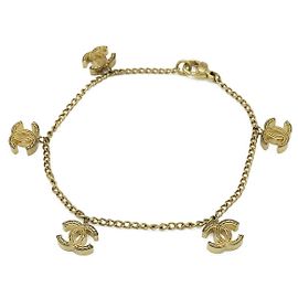 Pulseira Chanel Matelasse Coco Mark Dourado Metálico