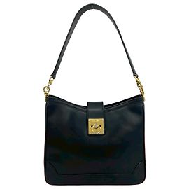 Céline CELINE Calf Shoulder Bag Black