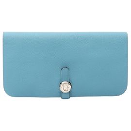 Hermès Hermes Dogon Long Long Wallet Blue
