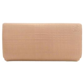 Cartera larga bifold de piel de becerro Loewe Rosa