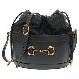 Borsa a tracolla in pelle Gucci Horsebit 1955 Nero