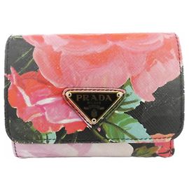 Portefeuille Prada Saffiano Bouquet Noir