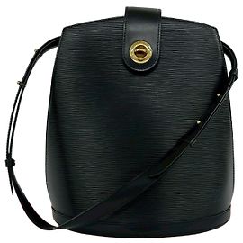 Bolsa de ombro Louis Vuitton Cluny em couro Epi Preto
