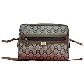 Mini bolsa de ombro em couro e PVC Gucci Metálico Bronze
