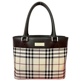 Bolsa de mão em couro e nylon Burberry Marrom