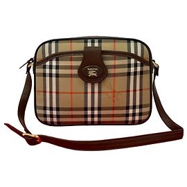 Bolsa de ombro em canvas Classic Check e couro Burberry Marrom