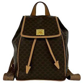 Céline CELINE Macadam Triomphe PVC Leather Backpack Brown