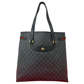 Gucci GG Supreme Leder Tote Bag Schwarz