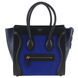 Céline Bolsa Celine Luggage Micro Shopper em couro de bezerro Preto