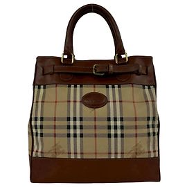 Bolsa Tote de couro Burberry Marrom