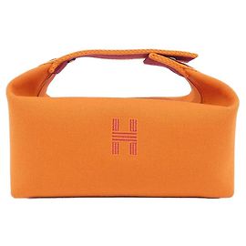Hermès Pochette de lona Hermes Bride a Brac PM Laranja