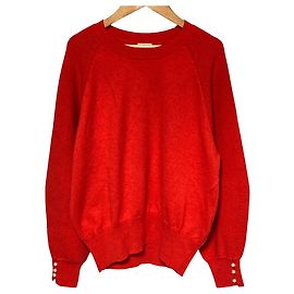 Autre Marque Kumikyoku Strickpullover mit Perlenknöpfen Rot
