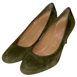Autre Marque Escarpins à bout rond en daim REGAL Vert Kaki