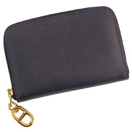 Hermès HERMES Chaine d'Ancre Zip Ango Compact Wallet Blue