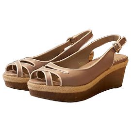 Sandales à compensée en cuir Sergio Rossi Beige