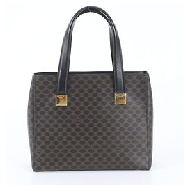 Céline Sac cabas Celine Macadam Triomphe en cuir Noir
