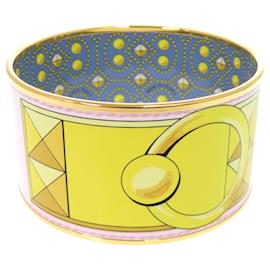 Hermès Hermes EMAGLE GM Collier de Chiens Bangle Rose Bleu Jaune
