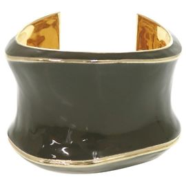Bracciale largo Gucci in metallo verde kaki e oro D'oro Verde Cachi