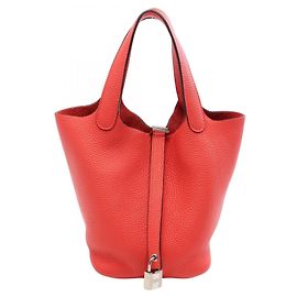 Hermès Bolsa Hermes Picotin Lock PM em Rose Jaipur Rosa