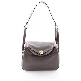 Hermès Borsa a tracolla Hermes Lindy 26 Etoupe Marrone Grigio