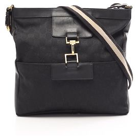 Bolsa de Ombro Gucci GG Canvas Preta Preto