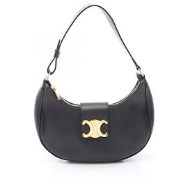 Céline Bolsa de ombro Celine AVA Triomphe Medium Preto