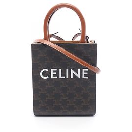 Céline Bolsa cabas vertical mini Triomphe Celine Marrom Preto