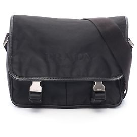 Borsa a tracolla Prada Black Tessuto & Saffiano Nero