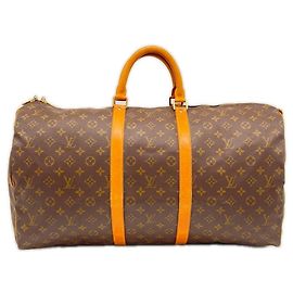 Sac Boston Louis Vuitton Monogram Keepall 55 Marron Beige