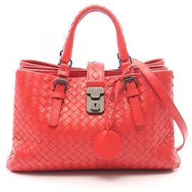 Sac à main 2-Way Intrecciato Small Roma de Bottega Veneta Rouge