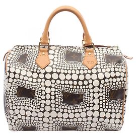 Bolsa Louis Vuitton x Yayoi Kusama Speedy 30 Marrom Branco Monograma